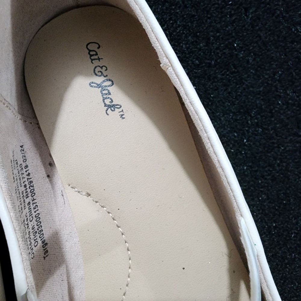Cat Jack Girls White Studded Ballet Flats Shoes Kids Size 12 - Picture 4 of 9